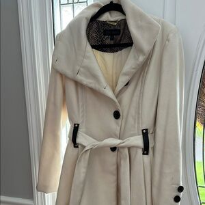 Steve Madden Cream Trench Coat with Belted Waist